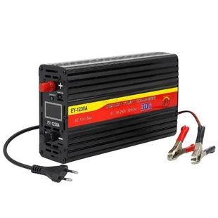Зарядний пристрій 12V 30A для свинцево-кислотних акумуляторів EYURAN EY-1230A Чорний