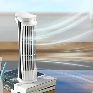 Мини настольный вентилятор-колонна с LED подсветкой BT-40118 Белый