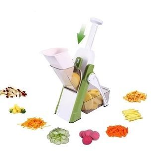 Измельчитель овощей SAFE SLICE MANDOLINE Ручная овощерезка с контейнером Зеленый