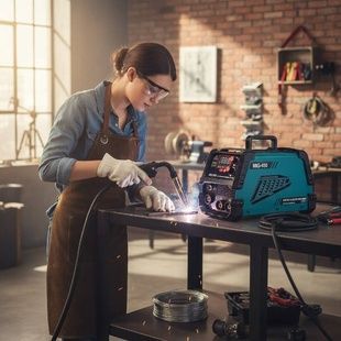Зварювальний апарат MIG, TIG, MMA 26.4kVA DOMOTEC MIG-450 Блакитний з чорним