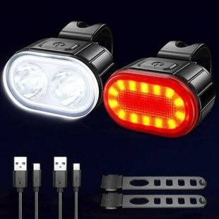 Велокомплект акумуляторний ліхтар + STOP ZH-078-2LED Чорний