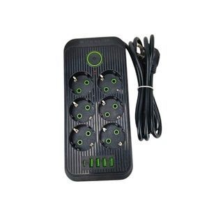 Мережевий фільтр з USB (6&times;220В+4&times;USB+1&times;Type-C) QL-1075U 5 метрів Чорний