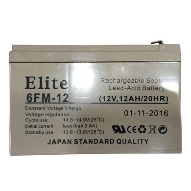 Акумулятор свинцево-кислотний Elite Lux 12В 12Ач