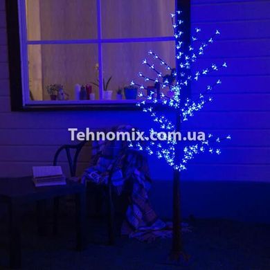 Нічник Дерево Сакури 160LED 1,5 м білий стовбур, Синій колір
