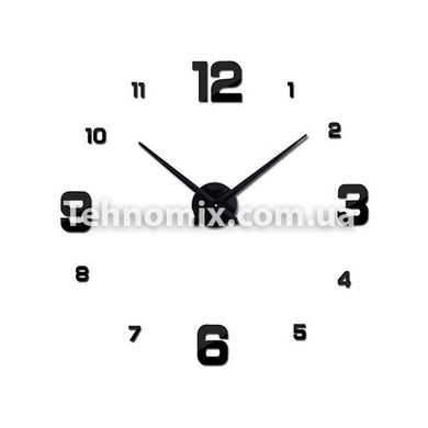 Часы настенные 3D DIY Clock NEW (с цифрами) Black