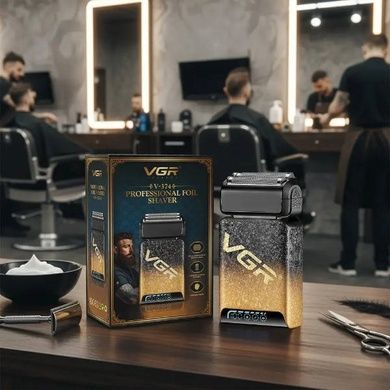 Электробритва аккумуляторная с двойным лезвием VGR V-374 GOLD Черная с золотым