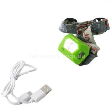 Фонарь налобный аккумуляторный 988-2+1LM micro USB