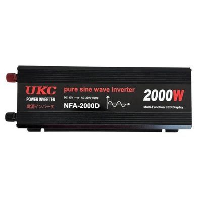Преобразователь синусоида DC-12V/AC-220V Sine с чистым синусом 2000W Чёрный