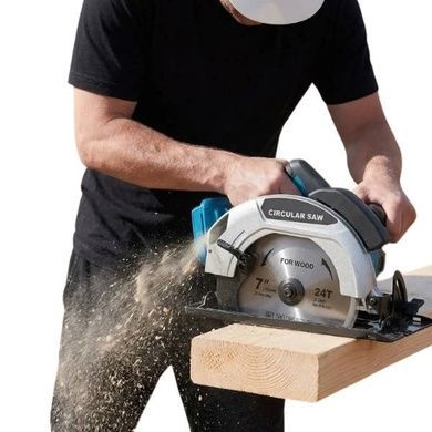 Пила акумуляторна циркуляторна ручна 48V Circular Saw X-510 Блакитна з чорним
