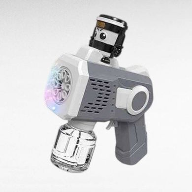 Пістолет генератор мильних бульбашок з підсвічуванням 4*АА 170 Bubble Gun Сірий