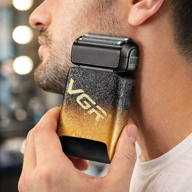 Электробритва аккумуляторная с двойным лезвием VGR V-374 GOLD Черная с золотым