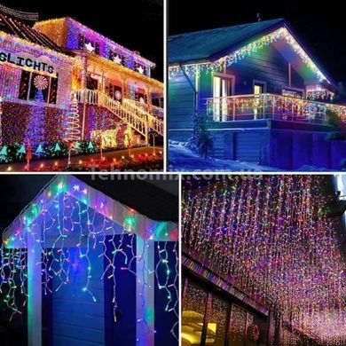 Xmas Гірлянда Бахрома 200 діодів мультик (прозорий провід 3.5*0.45м)
