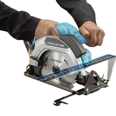 Пила акумуляторна циркуляторна ручна 48V Circular Saw X-510 Блакитна з чорним