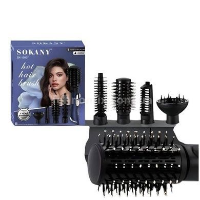 Фен-щетка для укладки Sokany SK-15007 Черная с синим