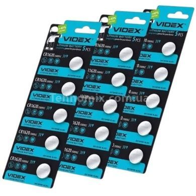 Набір батарейок 5шт на блістері Videx CR1620 3V