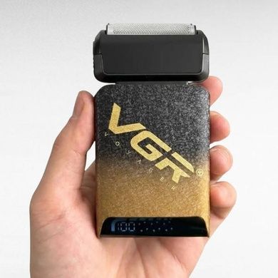 Электробритва аккумуляторная с двойным лезвием VGR V-374 GOLD Черная с золотым