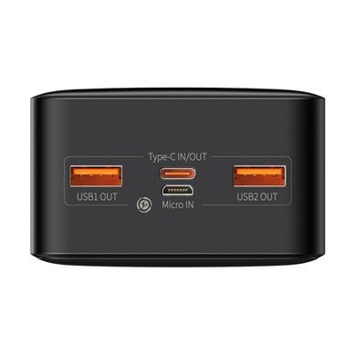Зовнішній акумулятор Baseus Bipow Digital Display Power bank 30000mAh 20W Black
