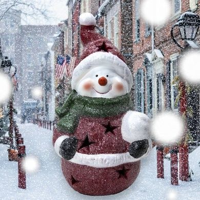 Декор новогодний Сахарный Снеговик с LED-подсветкой 01-20-27-1