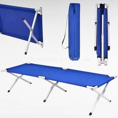 Кровать раскладная в чехле с металлическим каркасом 038 Синяя