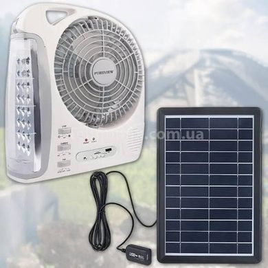 Вентилятор портативный аккумуляторный 6в1 на солнечной панели 3.2V/5500 мАч GD-8028/N283 Белый