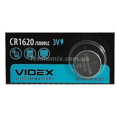 Набір батарейок 5шт на блістері Videx CR1620 3V