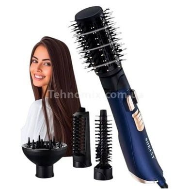 Фен-щетка для укладки Sokany SK-15007 Черная с синим