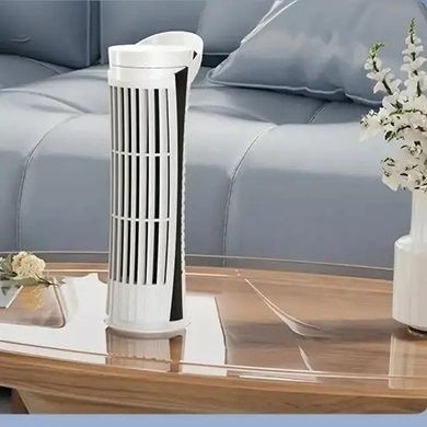 Мини настольный вентилятор-колонна с LED подсветкой BT-40118 Белый