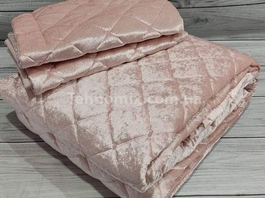 Покривало (250х260см) з наволочками (50х70см) Miss Bella Lizbon pudra Велюр