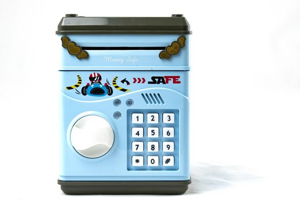 Дитячий сейф-скарбничка piggy bank з кодовим замком блакитний