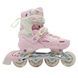 Ролики детские раздвижные размер 34-38 Scale Sports Pink LF 605 Розовые с белым