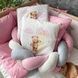 Бортик в детскую кроватку Косичка 120*18см ткань Велюр Bimbo Розовая с серым