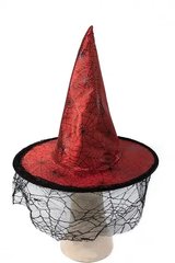 Шляпа ведьмы с паутиной Красная