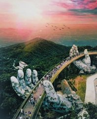 Картина по номерам RA 5542 "Вьетнамский Золотой мост" 40*50 см
