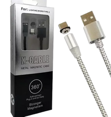 Магнитный кабель 3 в 1 USB - microUSB / Lightning / Type-C