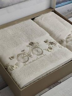 Рушники Pupilla Elanur bike bej Пеньє набір 2шт