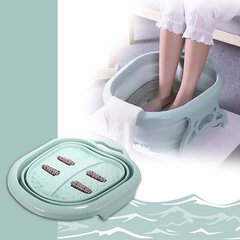 Складная ванночка массажер для массажа ног с роликами Бирюзовая