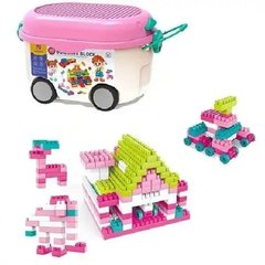 Конструктор дитячий у валізі на коліщатках 300 деталей + наклейки Building Block Рожевий