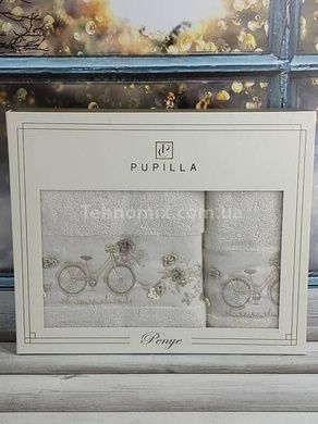 Рушники Pupilla Elanur bike bej Пеньє набір 2шт