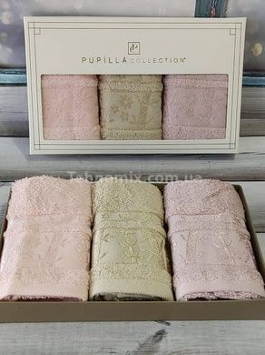 Рушники Pupilla Elite acik persik 30х50см Бамбук набір 3шт
