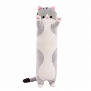 М'яка іграшка-подушка Кіт Батон обіймашка 70см Сірий