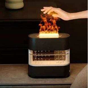 Увлажнитель воздуха с имитацией капель дождя и пламени Humidifier Черный