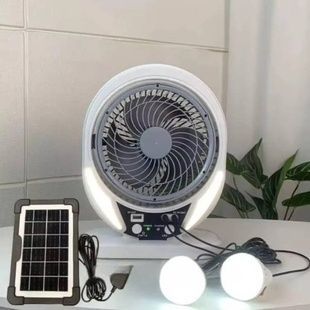 Вентилятор портативный аккумуляторный 4в1 на солнечной панели 3.2V/4000 мАч Mod606 Белый