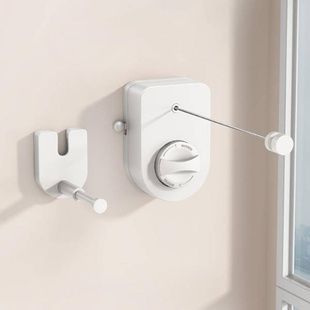 Мотузка-трос білизняна висувна з настінним кріпленням Anti-sag clothesline Біла