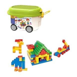 Конструктор детский в чемодане на колесиках 300 деталей + наклейки Building Block Зеленый
