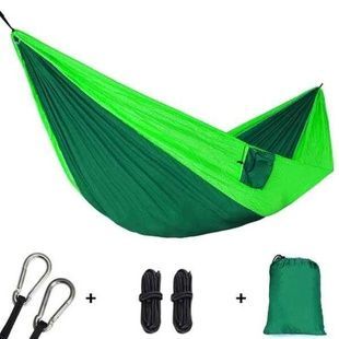 Гамак без планки плащ із карабіном підвісний 140х280 см Hammock Салатово-зелений