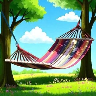 Гамак с планками 120*200см Разноцветные полосы