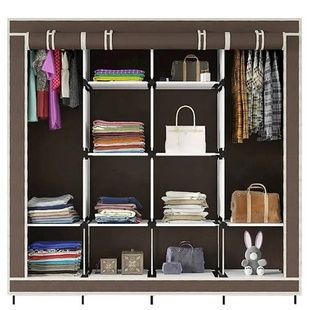 Шкаф для одежды тканевый 4 секции 170х45х170см Storage Rack 88170 Коричневый