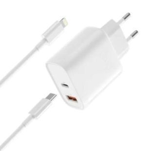 Мережевий зарядний пристрій блок живлення XO L116 PD30W/QC18W 1USB-C+1USB-A