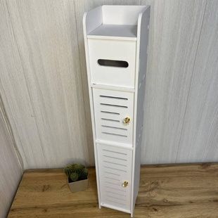 Тумба у ванну кімнату з шафами та відділенням для туалетного паперу ven-1289-C43 Біла