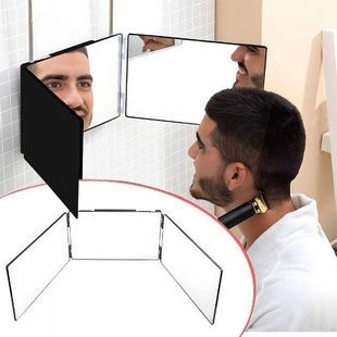 Дзеркало для стрижки потрійне розкладне Selfcut mirror Чорне